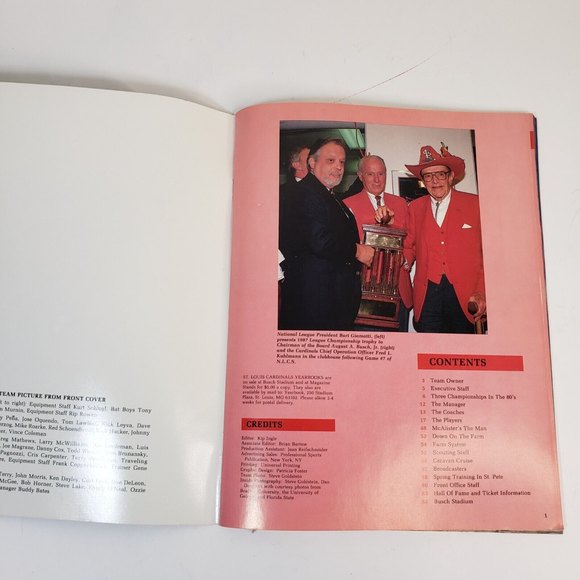 St. Louis Cardinals Baseball 1988 Souvenir Program MLB Ozzie Smith, Willie McGee - Picture 3 of 3